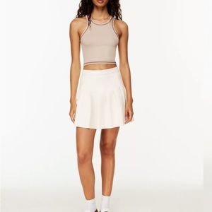 NWT Pleated Vegan Leather Skirt, M- in White